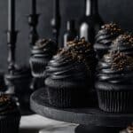 Black Velvet Cupcakes with Rich Black Cocoa Buttercream Recipe