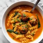 Meatball Soup with Spinach and Cream Recipe