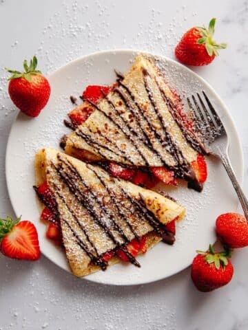 Nutella Crepes with Fresh Fruit and Powdered Sugar Recipe
