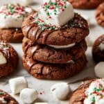 Hot Cocoa Cookies with Marshmallows and Chocolate Drizzle Recipe