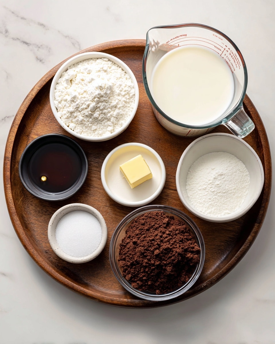 The image shows four white bowls on a white marbled surface. One large white bowl contains chopped red strawberries with a smooth white creamy mixture layered on top. A spoon is inside this bowl, partly stirring the mixture, blending the red strawberries and white cream. Next to this bowl, there are three smaller white bowls. The top small bowl has round dark brown chocolate pieces. The middle small bowl contains smooth white cream. The bottom small bowl holds chopped strawberries similar to the ones in the large bowl. Photo taken with an iphone --ar 4:5 --v 7