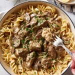 Creamy Beef Stroganoff with Mushrooms and Egg Noodles Recipe