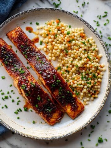 Maple BBQ Salmon with Brown Butter Couscous Recipe