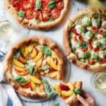 Homemade Pizza with Fresh Mozzarella, Peaches, and Roasted Red Pepper Pesto Recipe