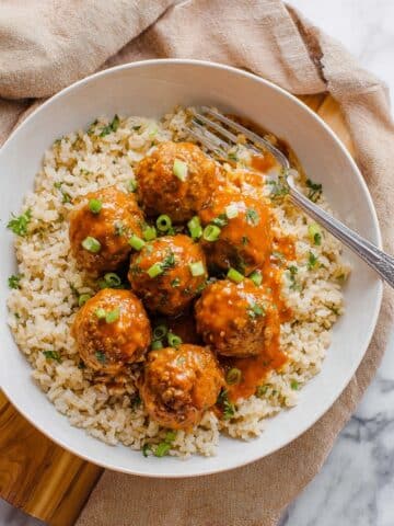Honey Sriracha Glazed Turkey Meatballs Recipe