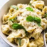 Cheese Tortellini in Garlic Butter Sauce Recipe