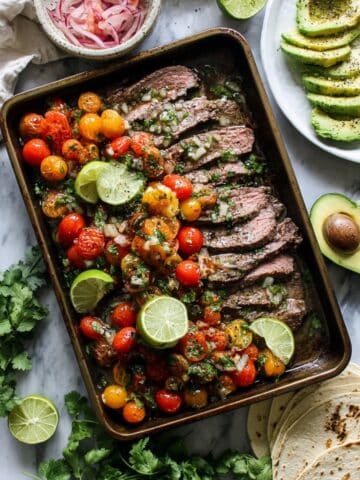 Cilantro Lime Flank Steak with Cherry Tomato Salsa Recipe