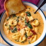 Creamy Tuscan Chicken Soup with Sundried Tomatoes and Spinach Recipe