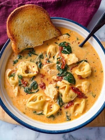 Creamy Tuscan Chicken Soup with Sundried Tomatoes and Spinach Recipe