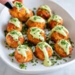 Baked Salmon Meatballs with Creamy Avocado Sauce Recipe