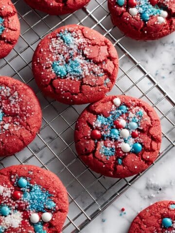 Red Velvet Cake Mix Cookies with M&M's Recipe