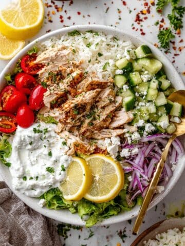 Greek Chicken Bowls with Tzatziki and Fresh Veggies Recipe