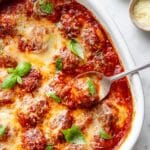 Baked Ground Chicken Meatballs with Marinara and Cheese Recipe