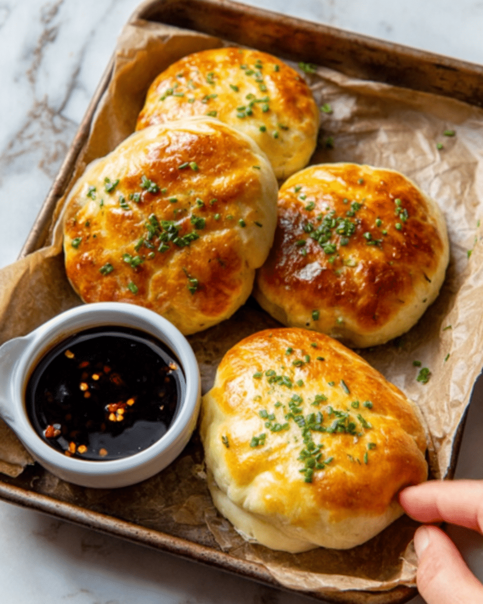French Dip Biscuit Sandwiches with Caramelized Onions and Beef Consomme Recipe