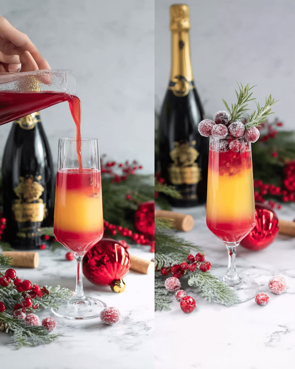 2-Ingredient Cranberry Mimosa (Poinsettia Cocktail) Recipe