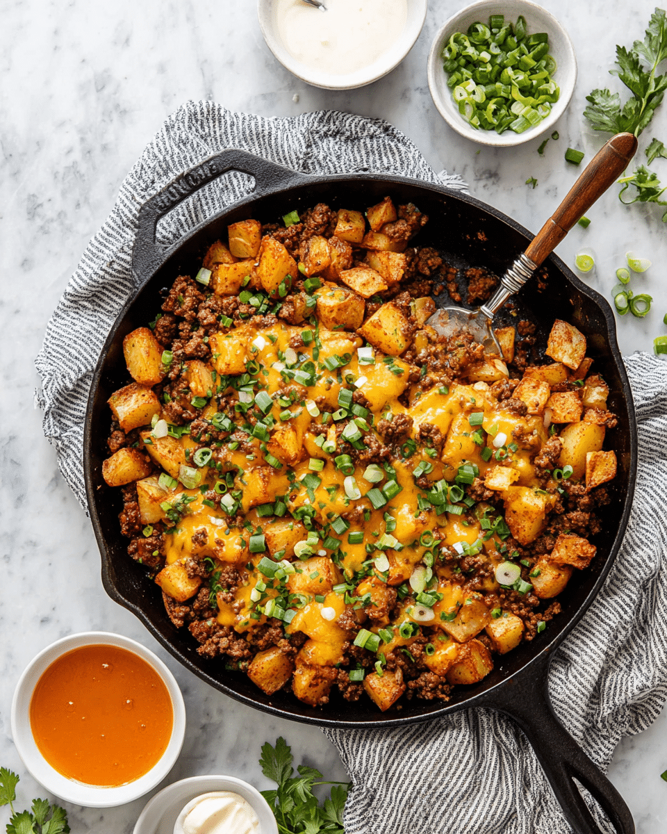 Quick Ground Beef and Potato Skillet Recipe