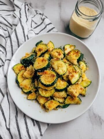 Air Fryer Parmesan Crusted Zucchini Recipe