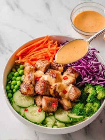 Air Fryer Bang Bang Salmon Bowls Recipe