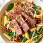 Steak Pasta with Creamy Garlic Sauce Recipe