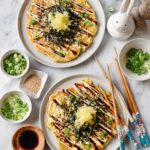 Vegan Okonomiyaki with Cabbage, Scallions, and Toppings Recipe