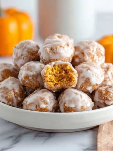 Baked Pumpkin Fritter Bites with Sweet Glaze Recipe