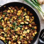 Ground Turkey Zucchini Skillet with Savory Soy Sauce Recipe