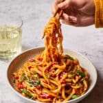 Gochujang Udon Noodles with Sesame and Basil Recipe