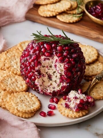 Easy Pomegranate White Cheddar Cheeseball Recipe