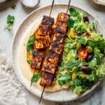 Mediterranean Grilled Tofu with Spiced Marinade and Hummus Recipe