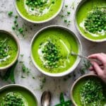 Vegan Asparagus Soup with Leeks, Peas, and Dill Recipe