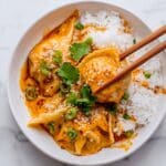 Viral One Pan Dumpling Bake with Coconut Curry Sauce Recipe