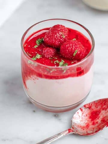 Raspberry Panna Cotta with Strawberry Compote Topping Recipe