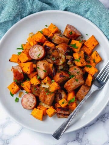 Sheet Pan Sausage and Sweet Potatoes Recipe