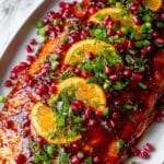 Holiday Pomegranate Orange Glazed Baked Salmon Recipe