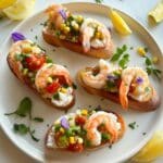 Prawn Bruschetta with Tomatoes and Lemon Garlic Aioli Recipe