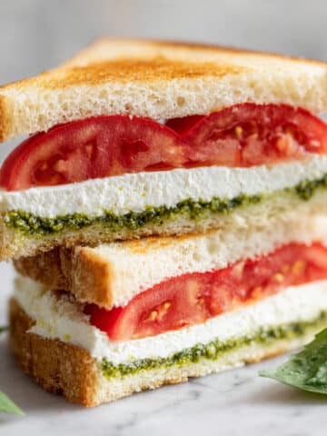 Mozzarella Sandwich with Homemade Basil Pesto Recipe