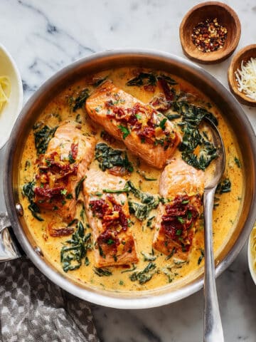 Creamy Garlic Butter Tuscan Salmon Recipe