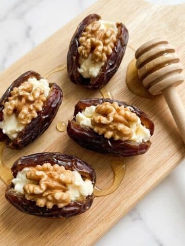 Goat Cheese Stuffed Dates with Walnuts and Hot Honey Recipe