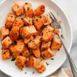 Air Fryer Lemon Garlic Butter Salmon Bites Recipe