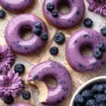 Blueberry Cake Donuts with Blueberry Vanilla Glaze Recipe