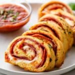 Cheesy Meat Lover's Stromboli with Garlic Butter and Pizza Sauce Recipe