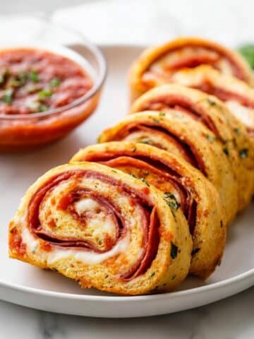 Cheesy Meat Lover's Stromboli with Garlic Butter and Pizza Sauce Recipe
