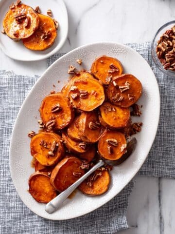 Melting Sweet Potatoes with Maple Pecan Topping Recipe
