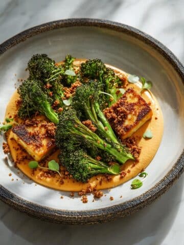 Roasted Broccoli with Silken Tofu and Chile Crisp Crunch Recipe