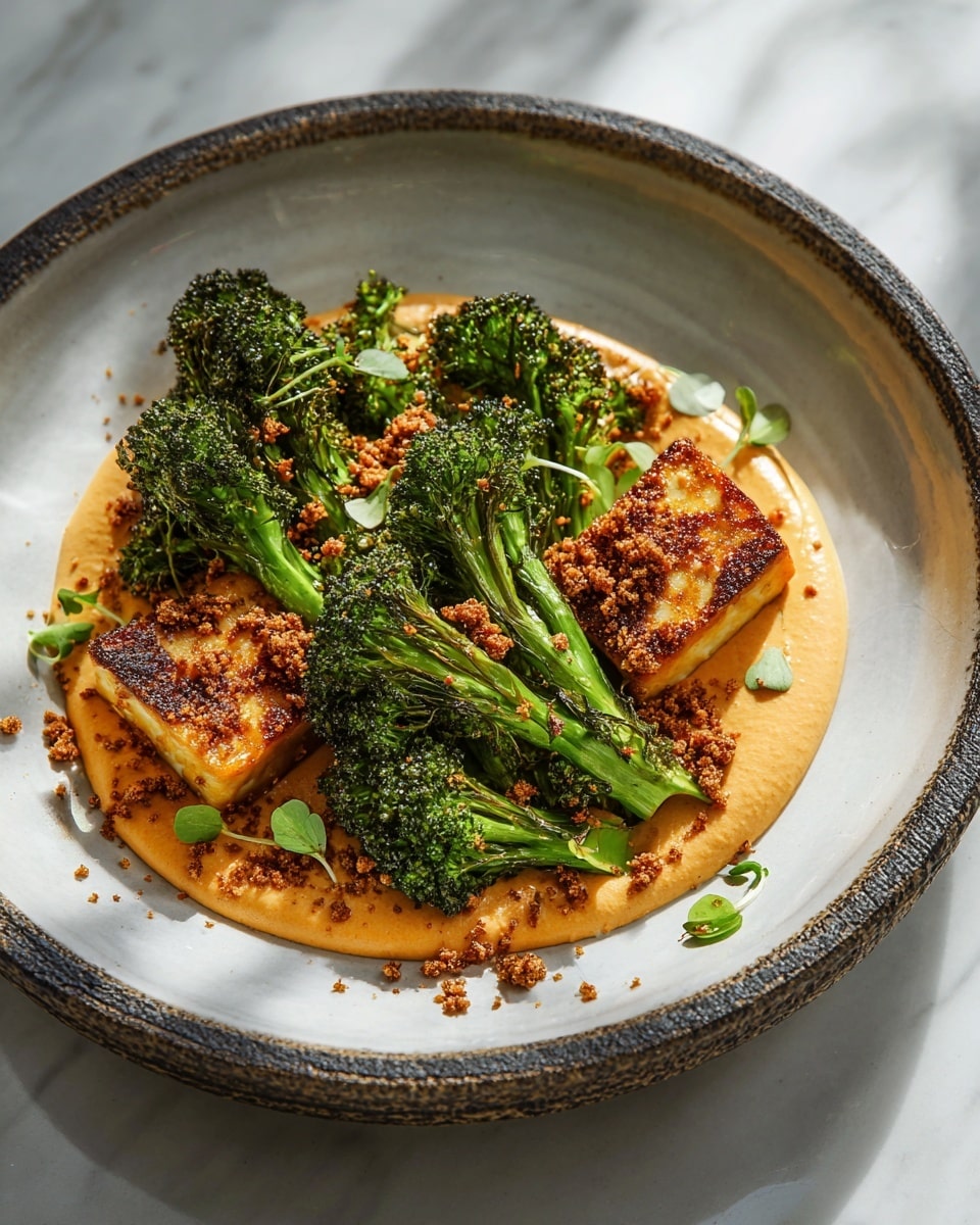 Roasted Broccoli with Silken Tofu and Chile Crisp Crunch Recipe - Recipe Image