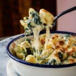 Tortellini Casserole with Spinach and Melted Cheese Recipe