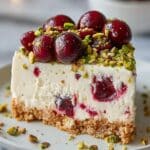 Cherry Pistachio No Bake Cheesecake Recipe