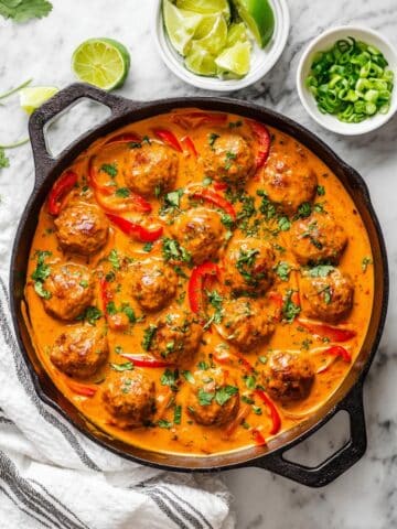 One-Pan Thai Chicken Meatballs Recipe