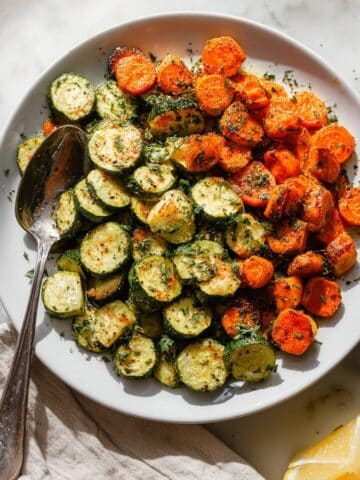 Roasted Carrots & Zucchini with Parmesan and Lemon Recipe