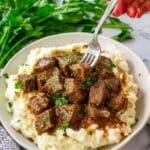 Slow Cooker Garlic Butter Steak Bites Recipe